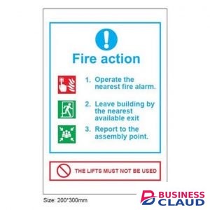 Fire Action 3 Instructions, Lift Prohibition Sign