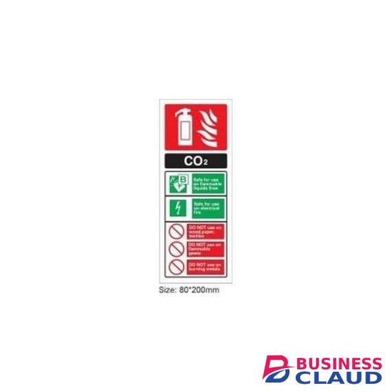 CO2 Fire Extinguisher Instruction Sign