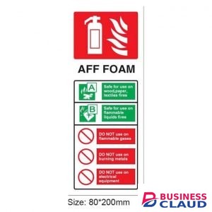 AFF foam Extinguisher Instruction Sign