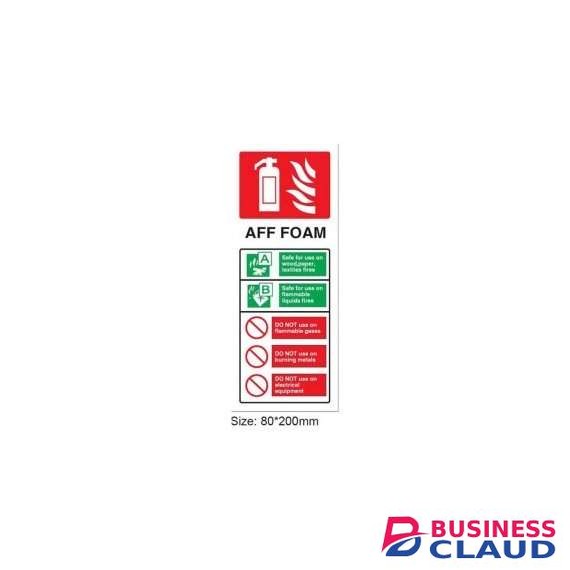 AFF foam Extinguisher Instruction Sign