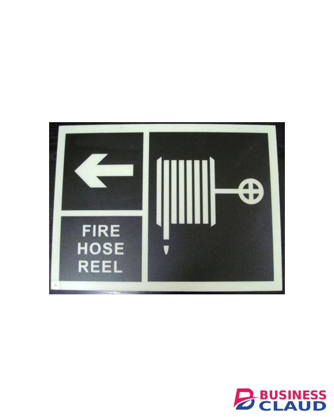 Fire Hose Reel Black Color Sign