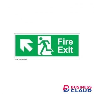 Fire Exit Arrow Up & Left Sign
