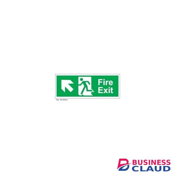 Fire Exit Arrow Up & Left Sign