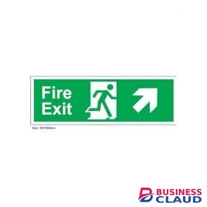 Fire Exit Arrow Up & Right Sign