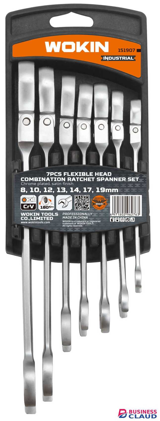 WOKIN 151907 7pcs Flexible Head Combination Ratchet