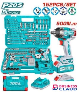 TOTAL THKTHP31522 152 Pcs Cordless impact wrench tools set
