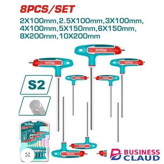 Total THHW80816 8 Pcs T-handle hex wrench set