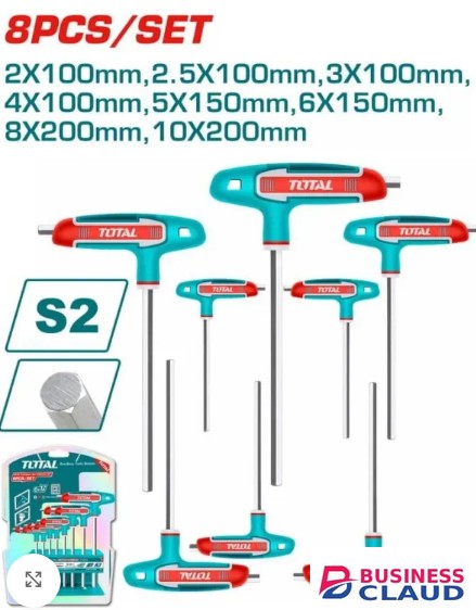 Total THHW80816 8 Pcs T-handle hex wrench set