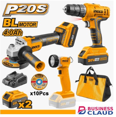 Ingco CKLI2048 20V Cordless LI-ION 3PCS Combo Kit