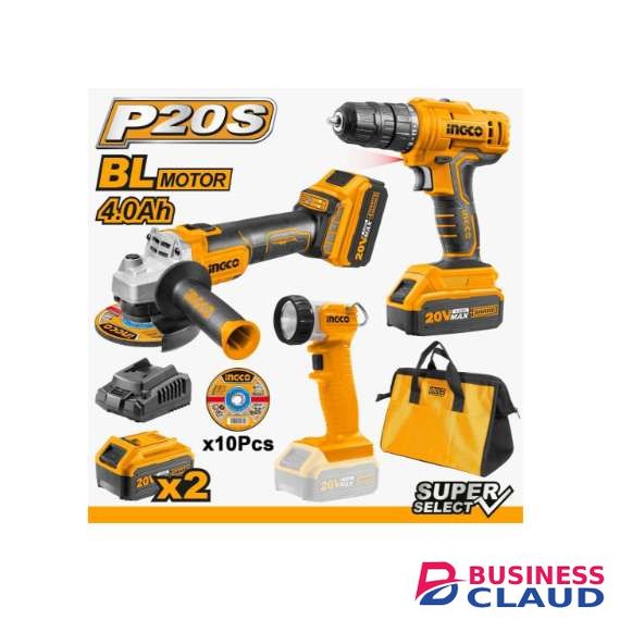 Ingco CKLI2048 20V Cordless LI-ION 3PCS Combo Kit