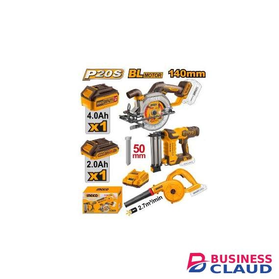 Ingco COSLI240683 20V LI-ION Cordless 3 PCS Combo Kit