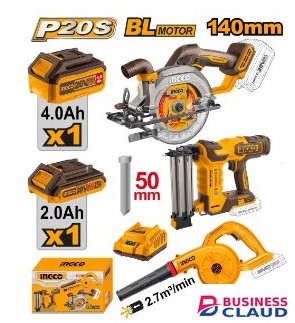 Ingco COSLI240683 20V LI-ION Cordless 3 PCS Combo Kit