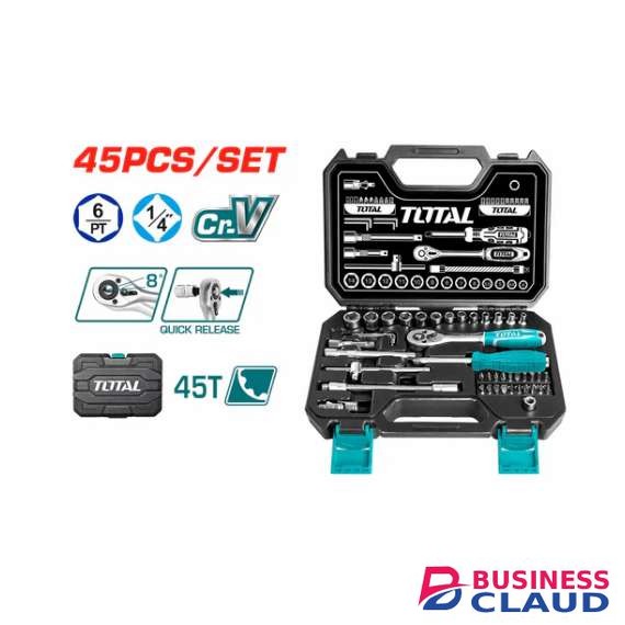 Total THT141451 45Pcs 1/4″ socket set