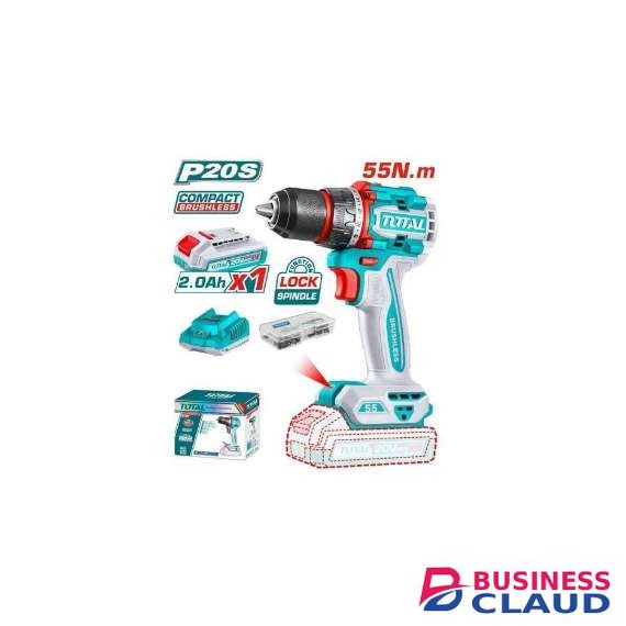 Total TDLI205582 20V 55Nm Compact Brushless Cordless Drill