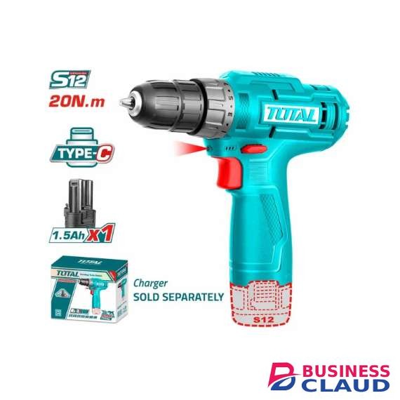 Total TDLI12428 12V 20Nm Lithium-Ion cordless drill