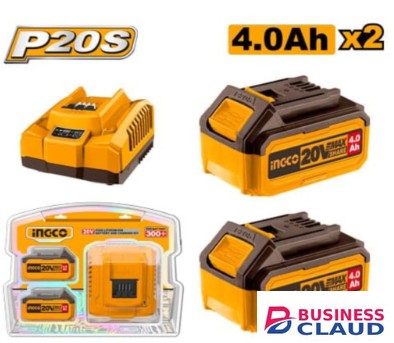 Ingco FBCPK1424 20V LI-ION 4.0Ah Battery And Charger Kit