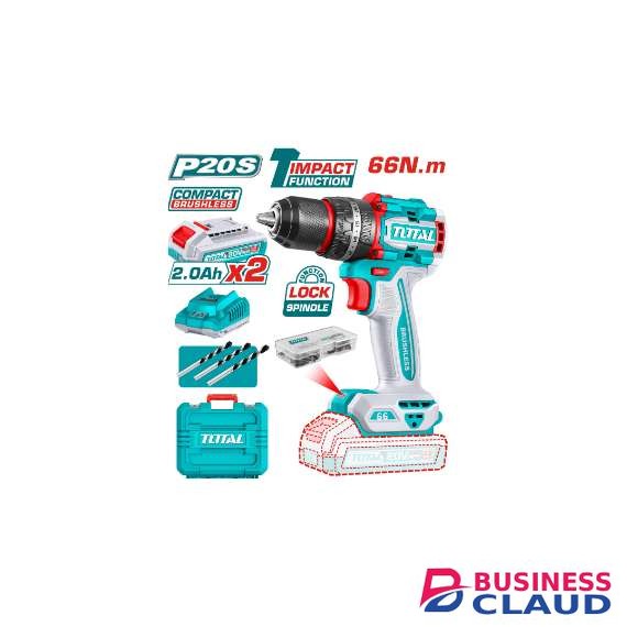 Total TIDLI20668 20V Compact Brushless Cordless Impact Drill