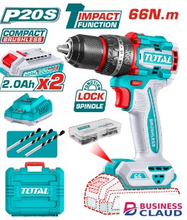 Total TIDLI20668 20V Compact Brushless Cordless Impact Drill
