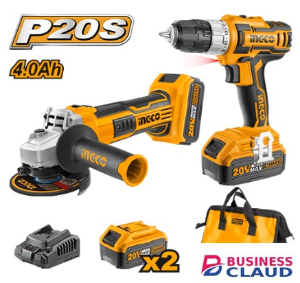 Ingco CKLI2009 20V LI-ION 20V Cordless 2PCS Combo Kit