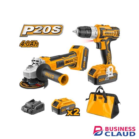Ingco CKLI2009 20V LI-ION 20V Cordless 2PCS Combo Kit