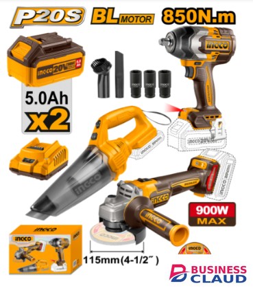 Ingco COSLI240789 Cordless 3 PCS Combo Kit