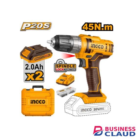 Ingco CDLI200528 20V 50Nm LI-ION Cordless Brushless Drill