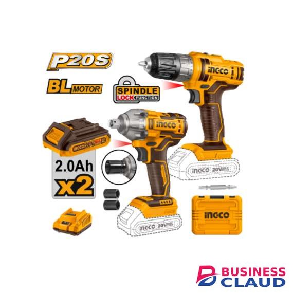Ingco COSLI230702 20V 2PCS LI-ION Cordless Combo Kit