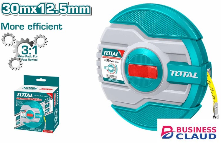 Total TMTF13306 30mx12.5mm Fibre glass measuring tape