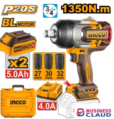 Ingco CIWLI20135 20V Cordless Impact Wrench