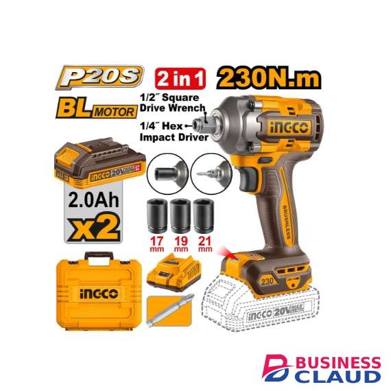 Ingco CIWLI20236 Cordless Impact Driver & Wrench