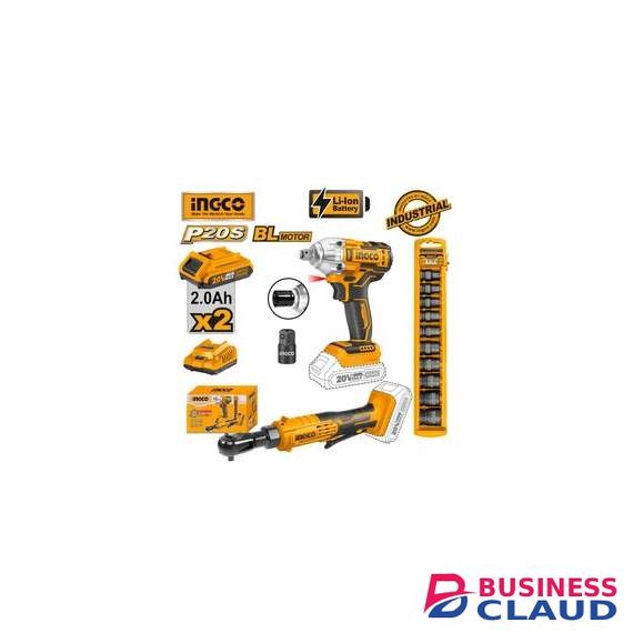 Ingco COSLI23066 20V LI-ION 2 PCS Cordless Combo Kit