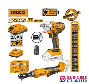 Ingco COSLI23066 20V LI-ION 2 PCS Cordless Combo Kit