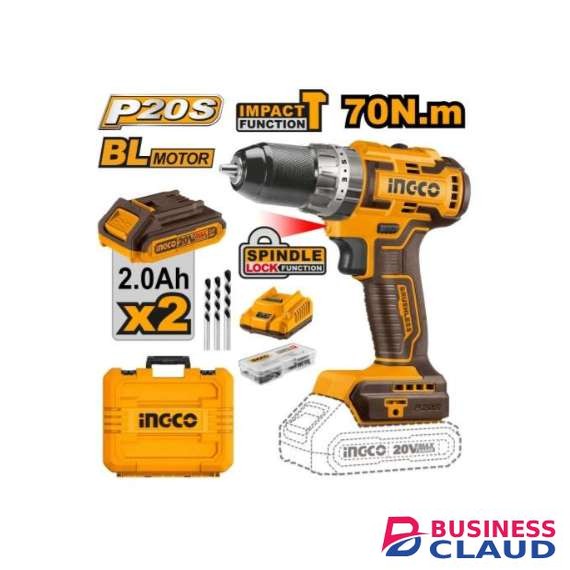 Ingco CIDLI20605 20V 70Nm LI-ION Cordless Brushless Impact Drill