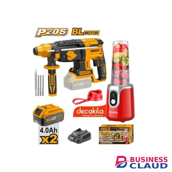 Ingco COSLI23014 20V LI-ION Cordless Rotary Hammer Combo