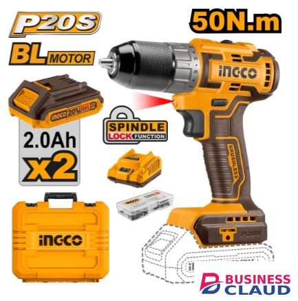 Ingco CIDLI20508 20V 50Nm Cordless Brushless Impact Drill