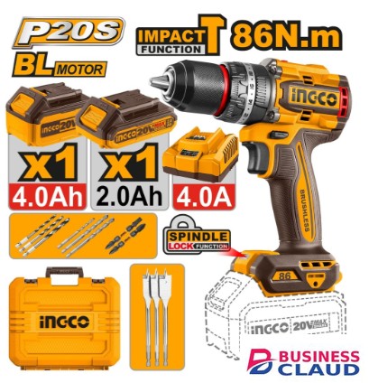 Ingco CIDLI20868 86NM Brushless Cordless Impact Drill