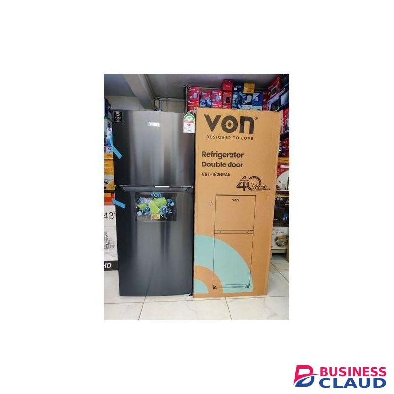 VON 181 Litres No Frost Dark Inox Refrigerator & Fridge Guard