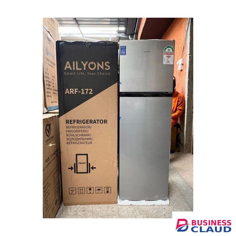 AILYONS Double Door Refrigerator/Fridge Top Mounted Freezer, 168L Capacity, 5Yrs Warranty on Compressor, 1Yr Warranty