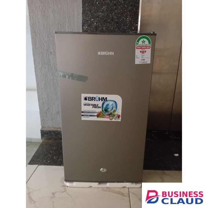 Bruhm Single Door Refrigerator, 90L - Silver