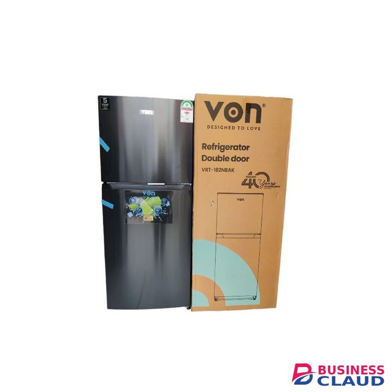 VON 181L Refrigerator Dark Silver No Frost large capacity double door
