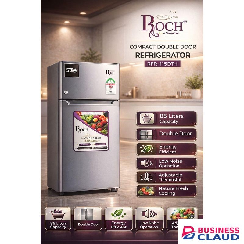 Roch 85litres double door RFR-115 dt-1 refrigerator