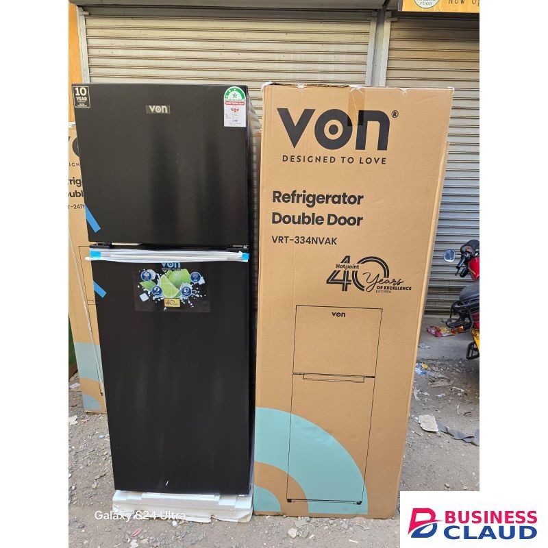 VON VRT-334NVAK – 334L Double Door No Frost Refrigerator