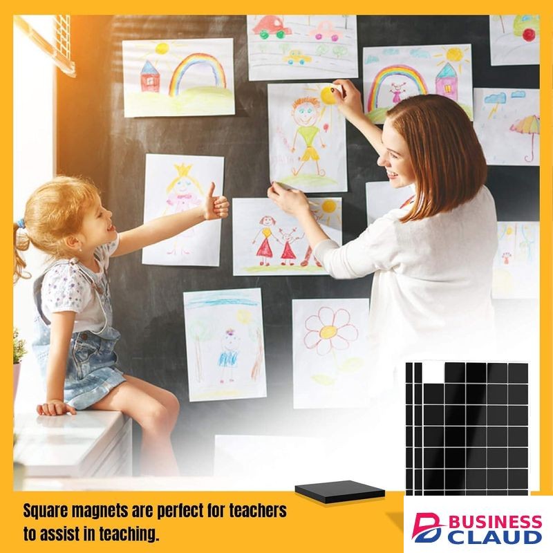 110Pcs Square Magnetic Tape Strip with Adhesive Backin One Side Self Adhesive on The Other Side for Fridge Organisation,Art Project,Classroom