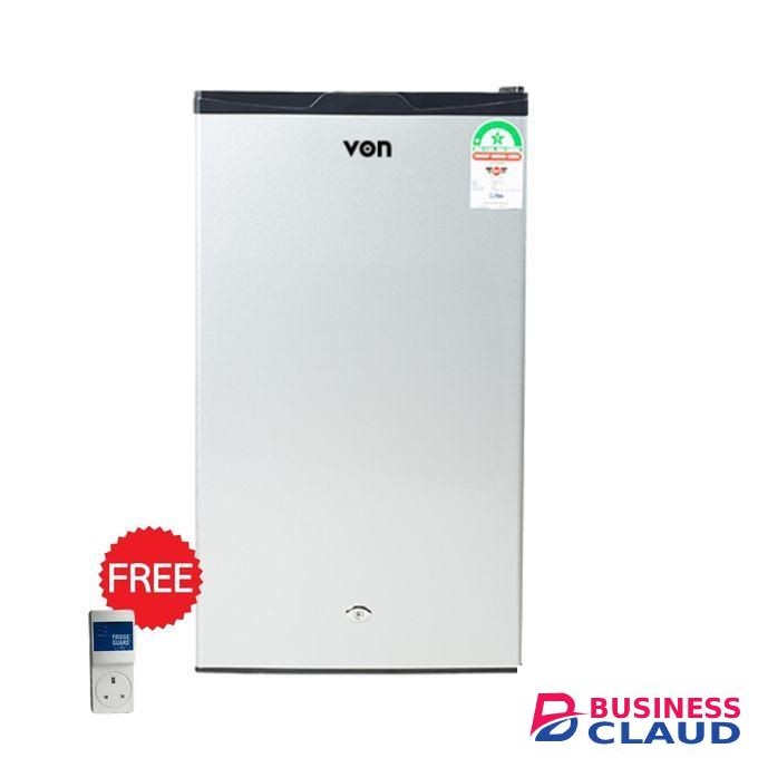 VON 90L Single Door Refrigerator Top Mounted Freezer Dark Silver 1Yr Warranty