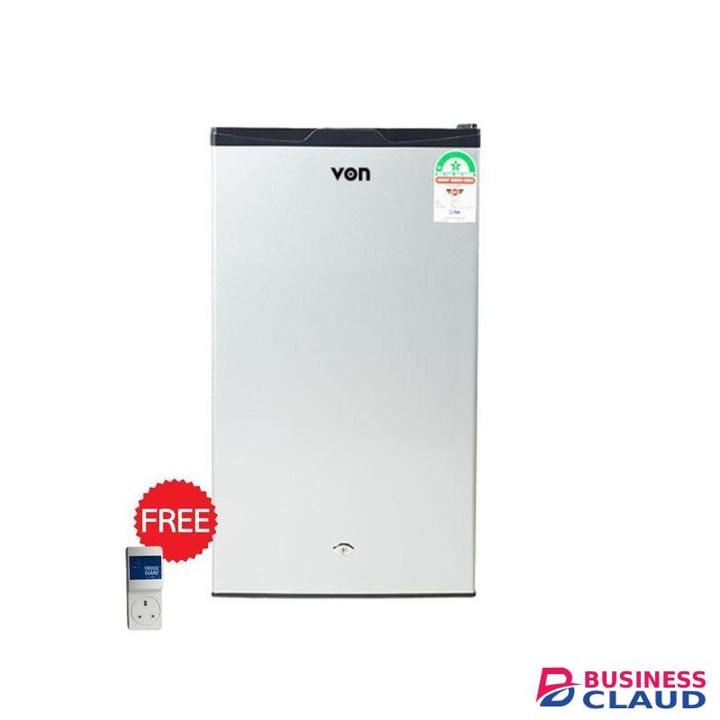 VON 90L Single Door Refrigerator Top Mounted Freezer Dark Silver 1Yr Warranty