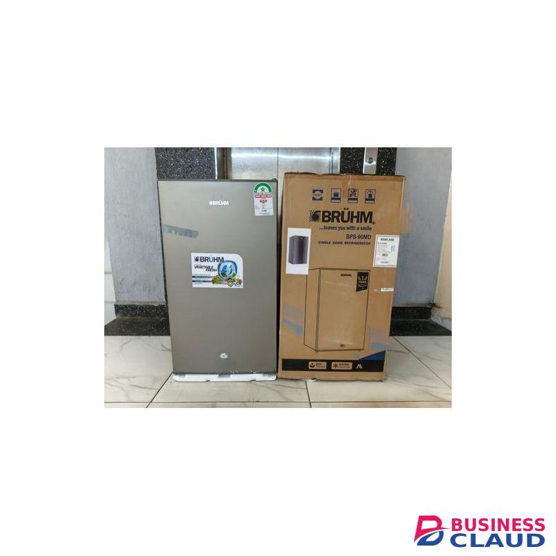 Bruhm Single Door Refrigerator, 90L - Silver (1YR WRTY) PLUS FREE GIFT