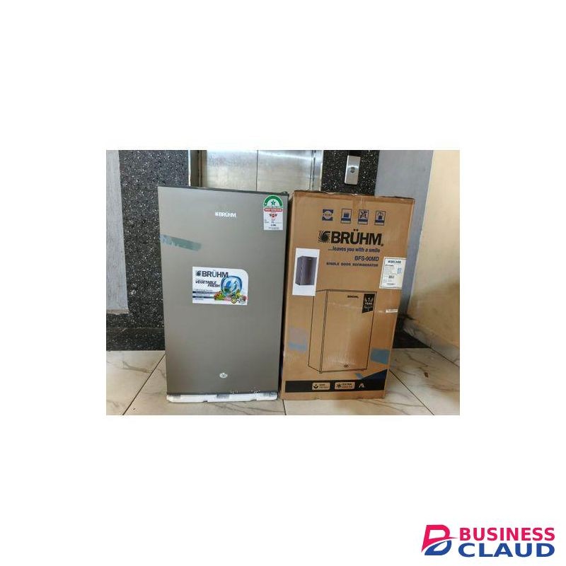 Bruhm Single Door Refrigerator, 90L - Silver (1YR WRTY) PLUS FREE GIFT