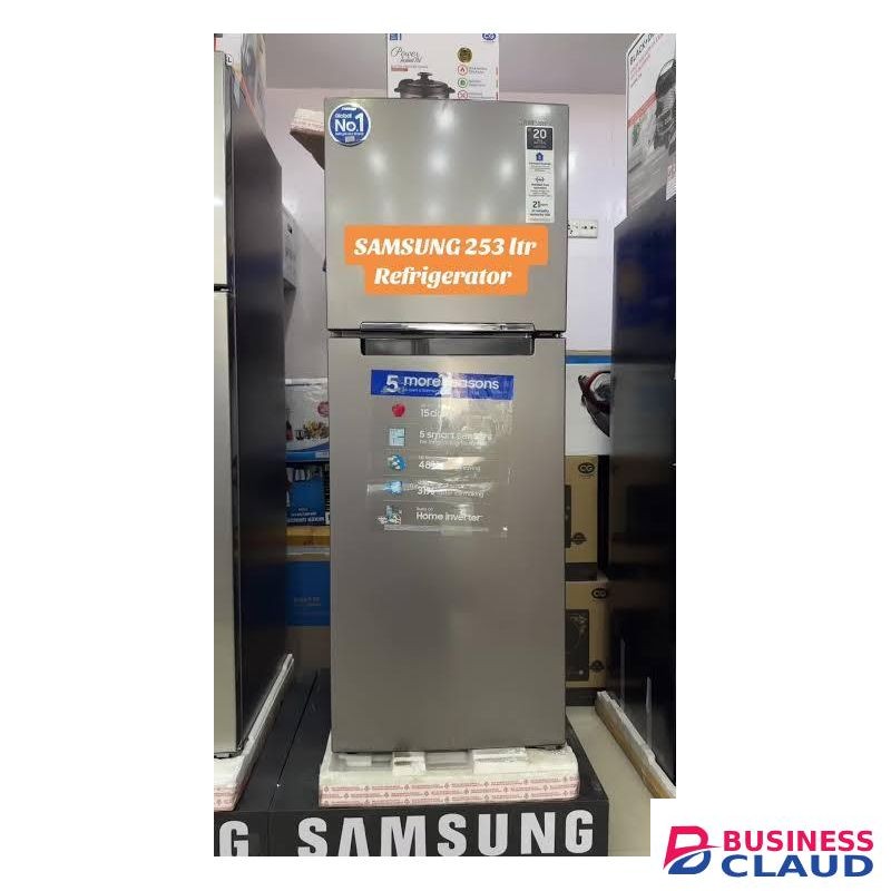 Samsung Top Mount Freezer 2 Door, No Frost, 253L, INVERTER Compressor, Coolwall Refrigerator Section, Silver