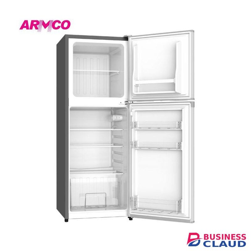 Armco 138L Refrigerator 3-Star Energy Rating Double Door Top Mounted Freezer With Coolpack High Energy Efficient Silver 3yr Warranty