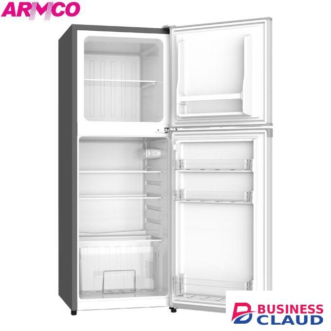 Armco 138L Refrigerator 3-Star Energy Rating Double Door Top Mounted Freezer With Coolpack High Energy Efficient Silver 3yr Warranty
